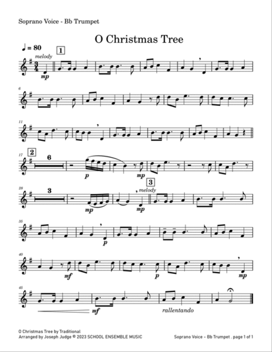 O Christmas Tree for Brass Quartet in Schools Brass Quartet scores gallery preview page 5