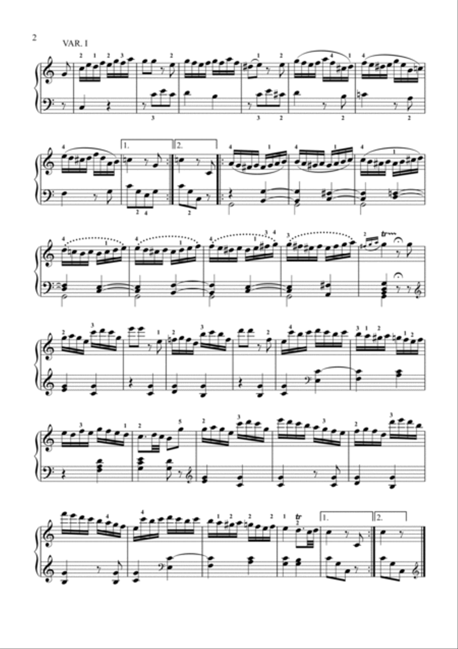 Mozart-9 Variations on Lison dormait, K.264 Piano Solo scores gallery preview page 3