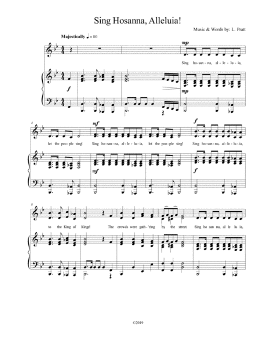 Sing Hosanna, Alleluia! SA scores gallery preview page 1