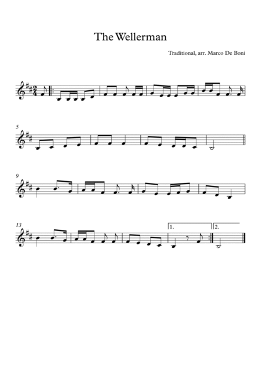 The Wellerman (Traditional Sea Shanty): easy violin arrangement Violin Solo scores gallery preview page 1