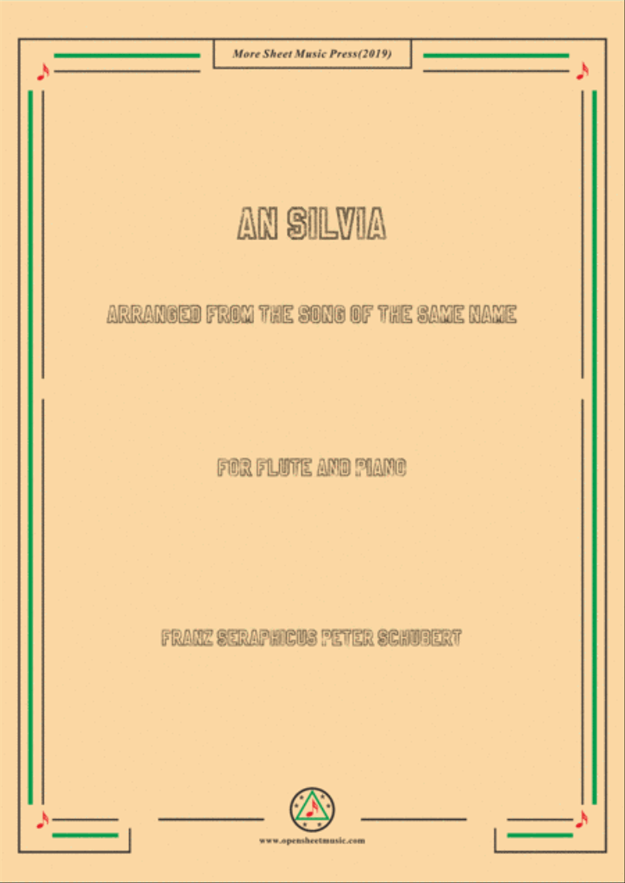 Schubert-An Silvia,for Flute and Piano Flute Solo scores gallery preview page 1