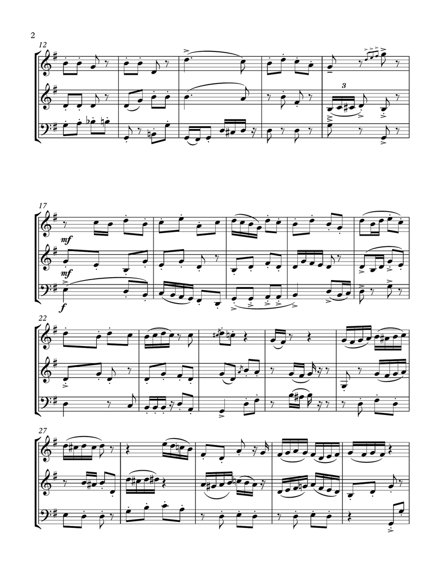 Some Folks (WW trio--2 clarinets and bassoon) Woodwind Trio scores gallery preview page 2
