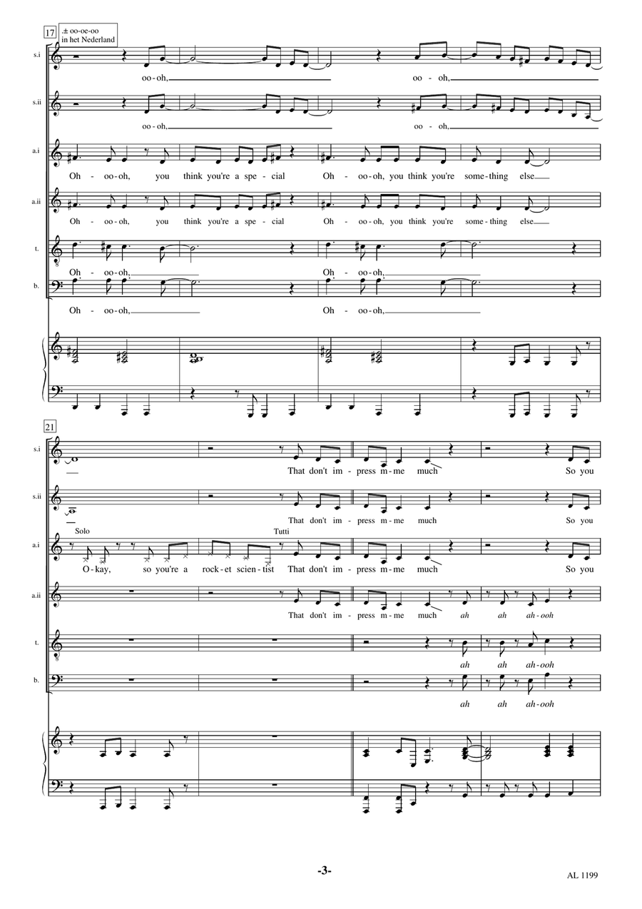 That Don't Impress Me Much Divisi scores gallery preview page 3