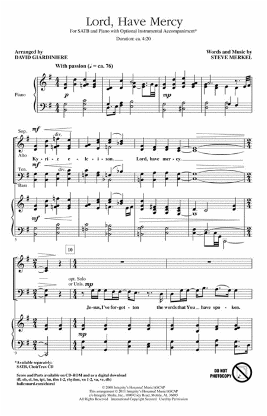 Lord, Have Mercy 4-Part scores gallery preview page 2