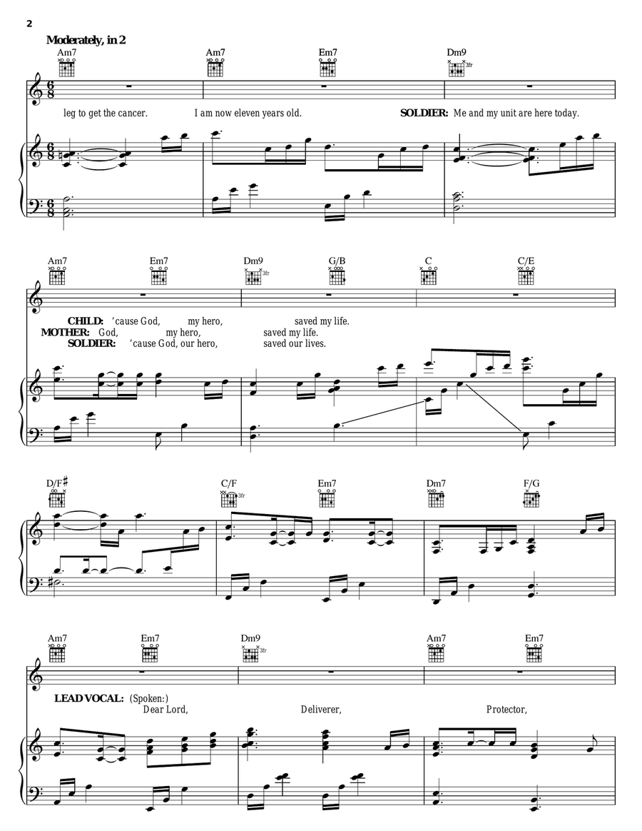 Hero Hero Piano, Vocal, Guitar scores gallery preview page 2