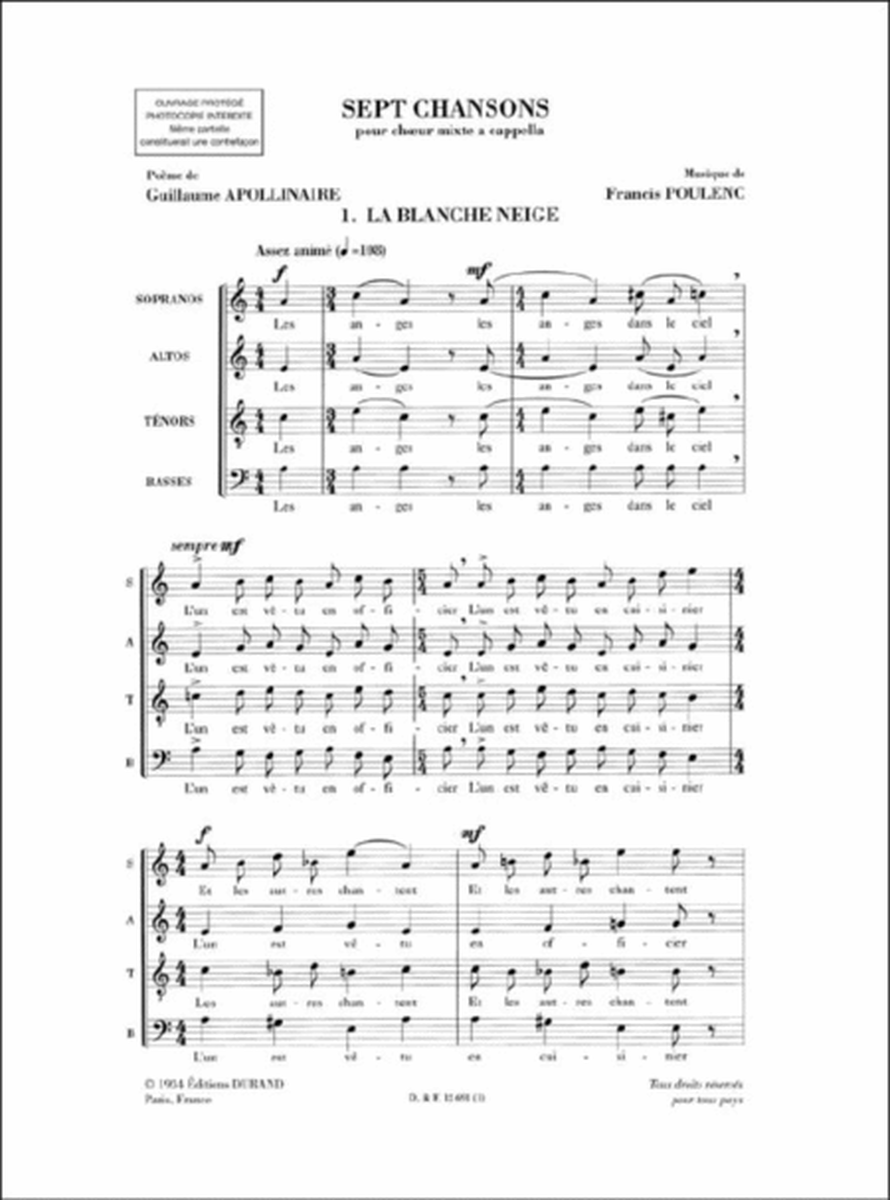 Integrale De La Musique Choeur a Cappella Vol. 1