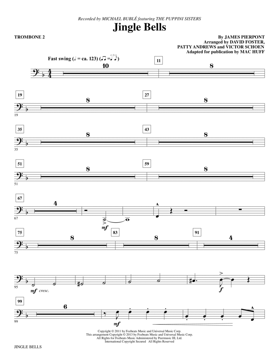 Jingle Bells - Trombone 2 Choir scores gallery preview page 1