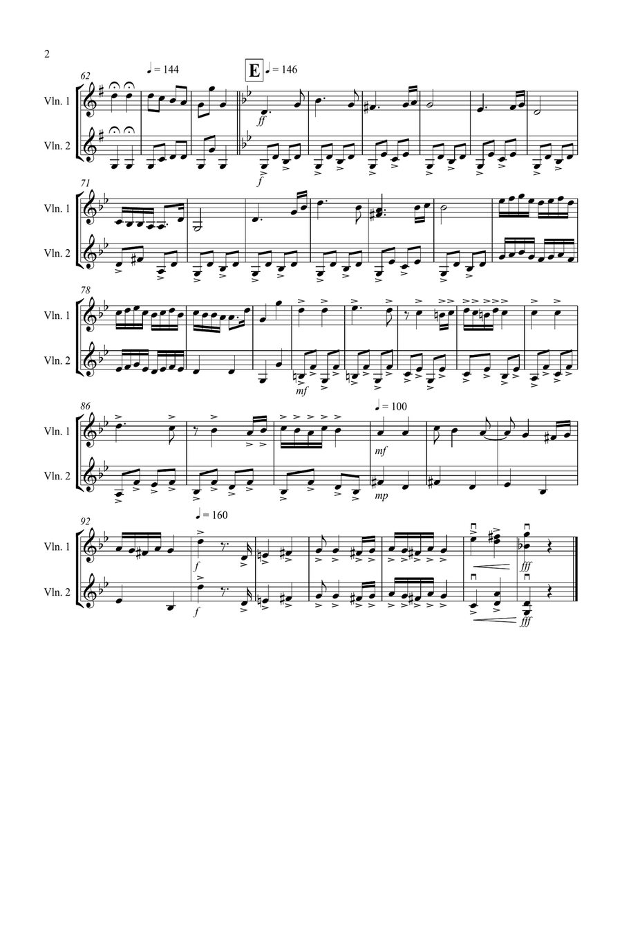 Hungarian Dance No.5 for Violin Duet String Duet scores gallery preview page 2