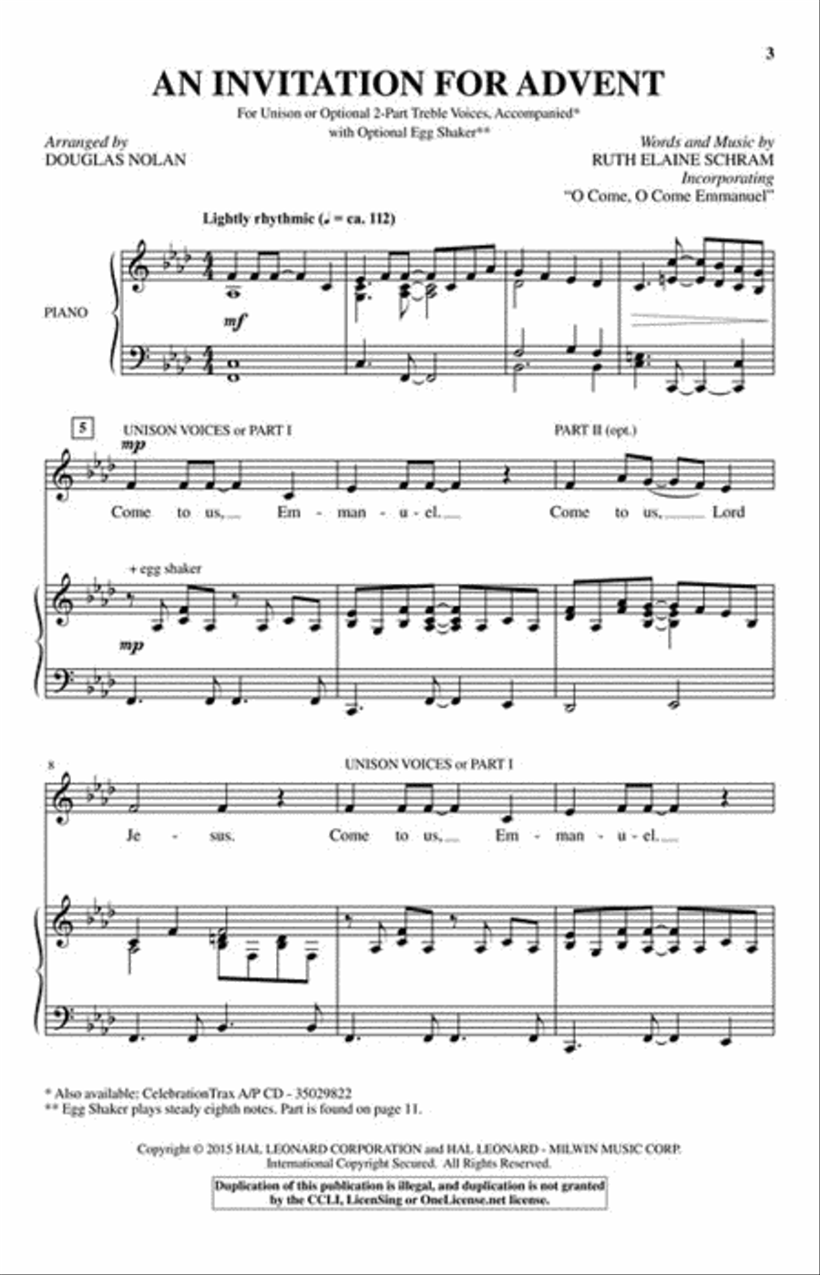 An Invitation for Advent Unison Choir scores gallery preview page 2