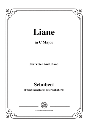 Book cover for Schubert-Liane,in C Major,for Voice&Piano