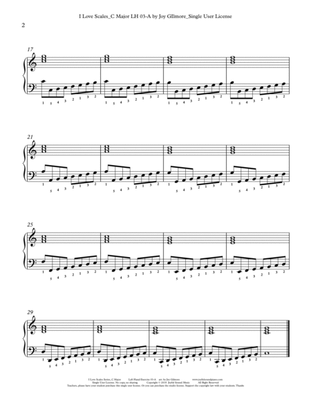 I Love Scales in C Major for the Left Hand Exercise 03 image number null