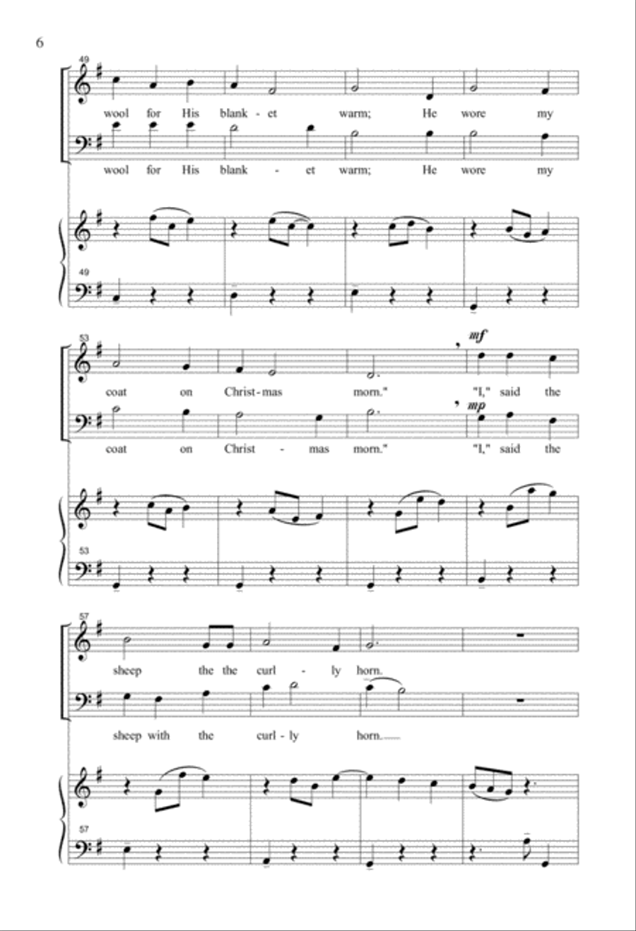 The Friendly Beasts The Friendly Beasts 4-Part scores gallery preview page 5