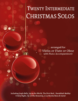 Book cover for Twenty Intermediate Christmas Solos for Violin or Flute or Oboe & Piano