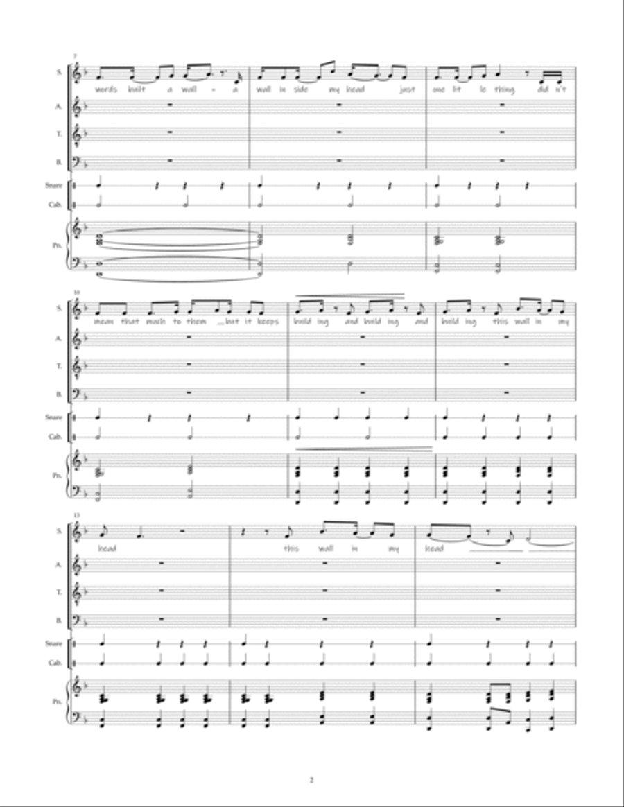 The Wall in my Head 4-Part scores gallery preview page 2