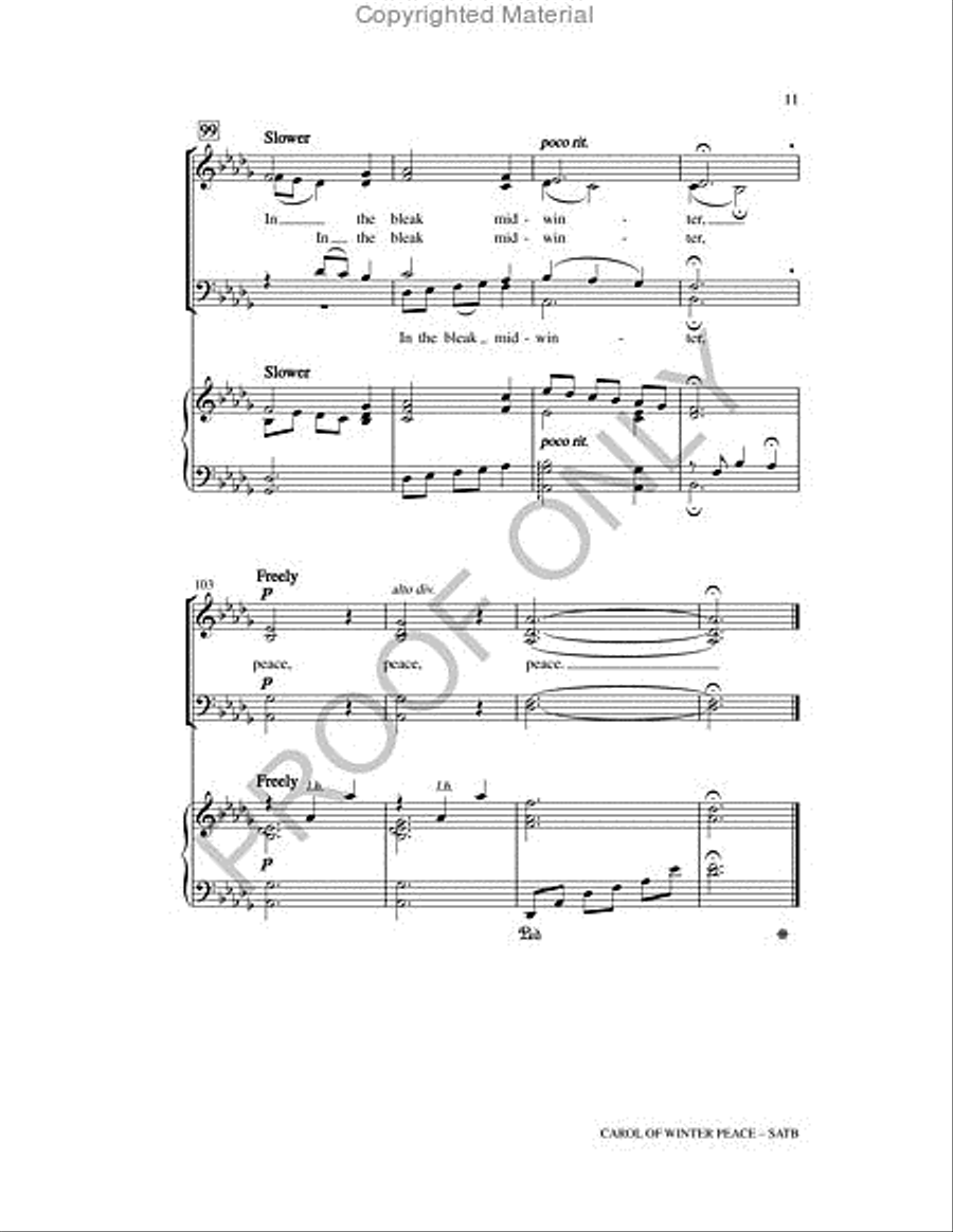 Carol Of Winter Peace 4-Part scores gallery preview page 11