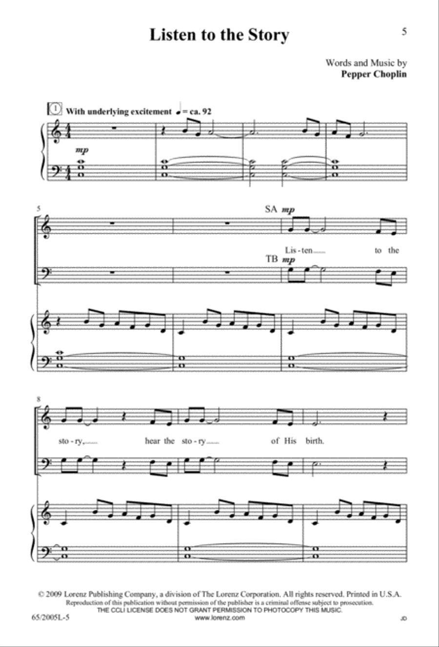 I Hear the Prophet Callin' 4-Part scores gallery preview page 6