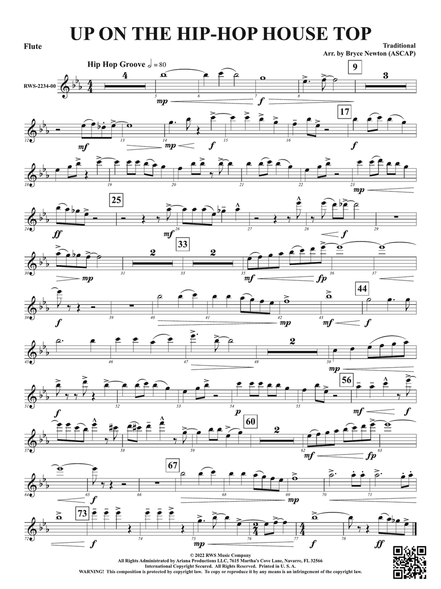 Up on the Hip-Hop House Top: 1st Flute Flute scores gallery preview page 1
