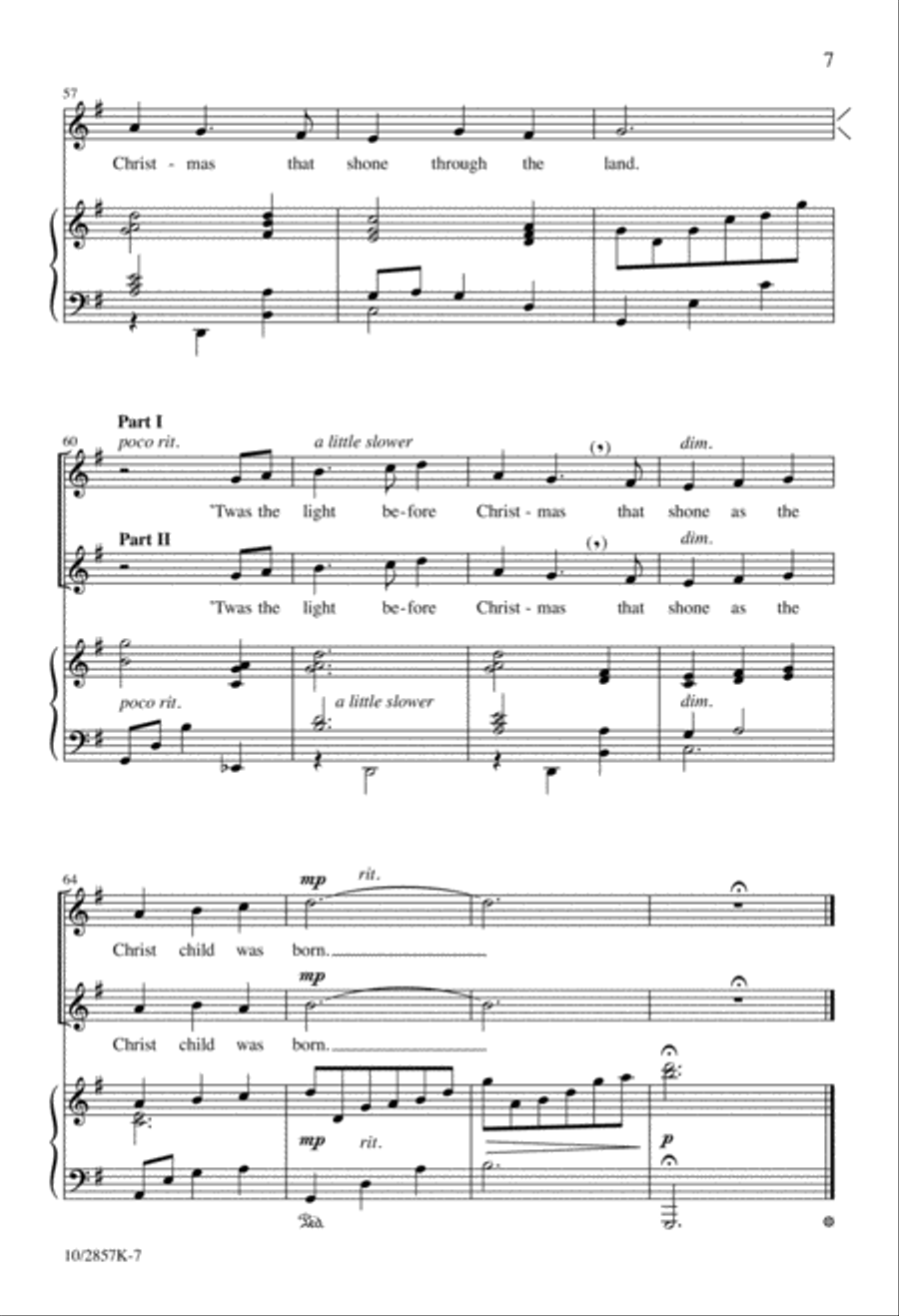 'Twas the Light Before Christmas Unison Choir scores gallery preview page 7