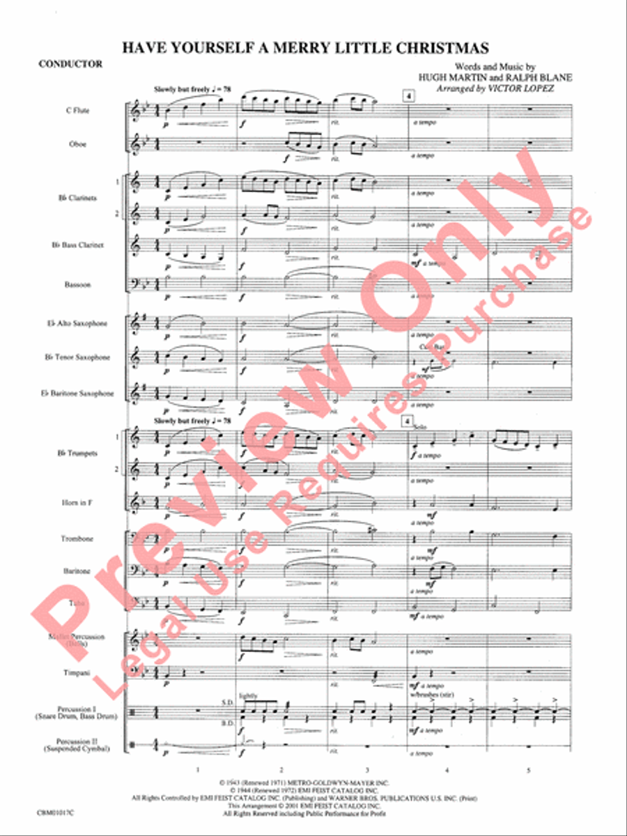 Have Yourself a Merry Little Christmas Concert Band scores gallery preview page 4