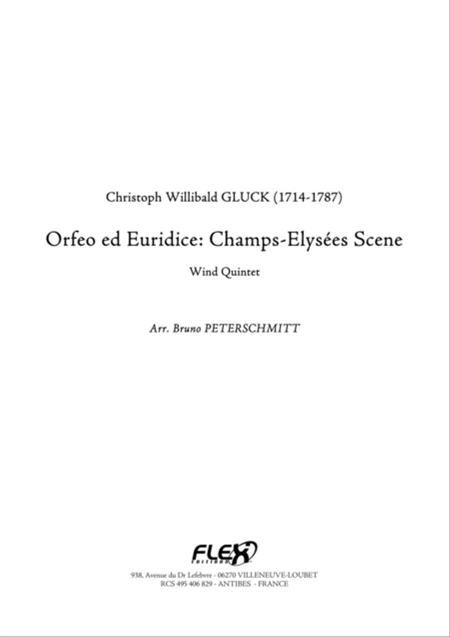 Orfeo ed Euridice - Champs Elysees Scene Woodwind Quintet scores gallery preview page 1