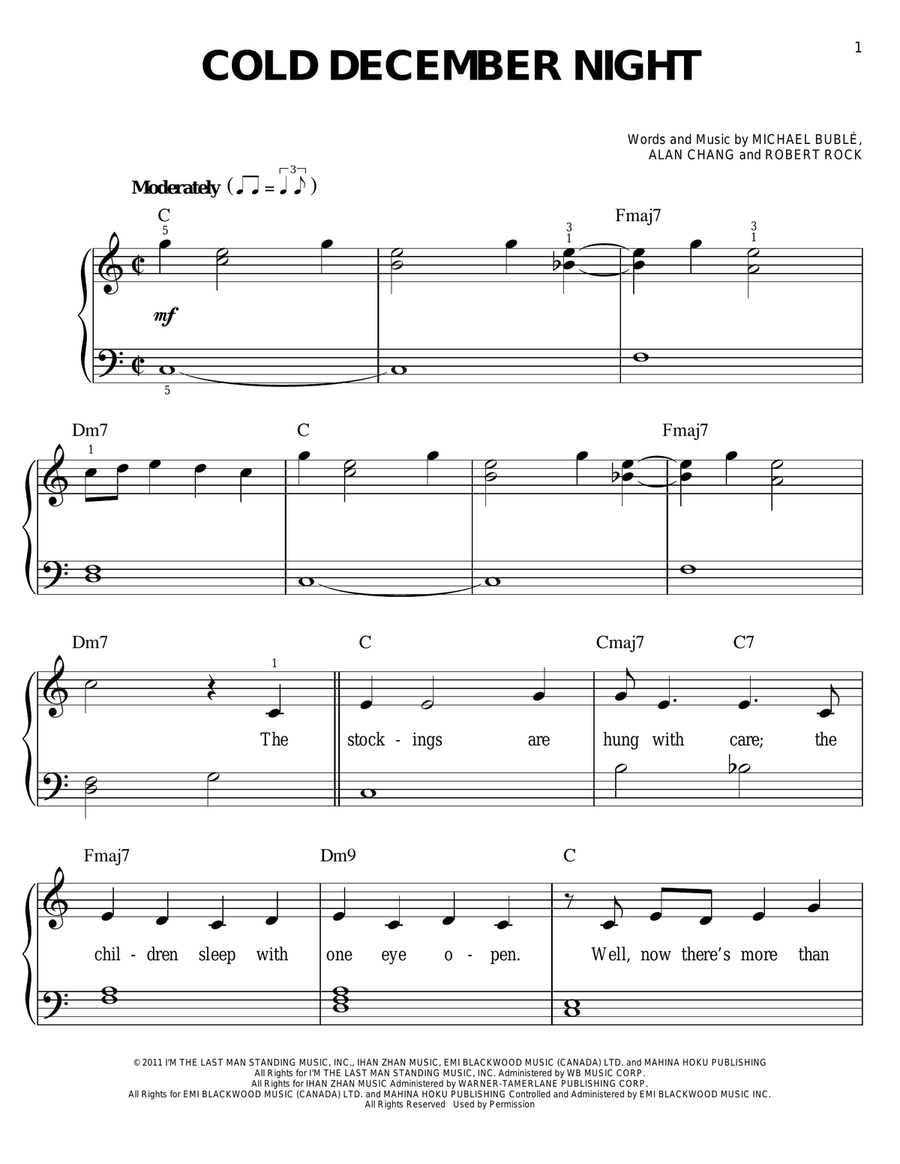 Cold December Night Voice scores gallery preview page 1