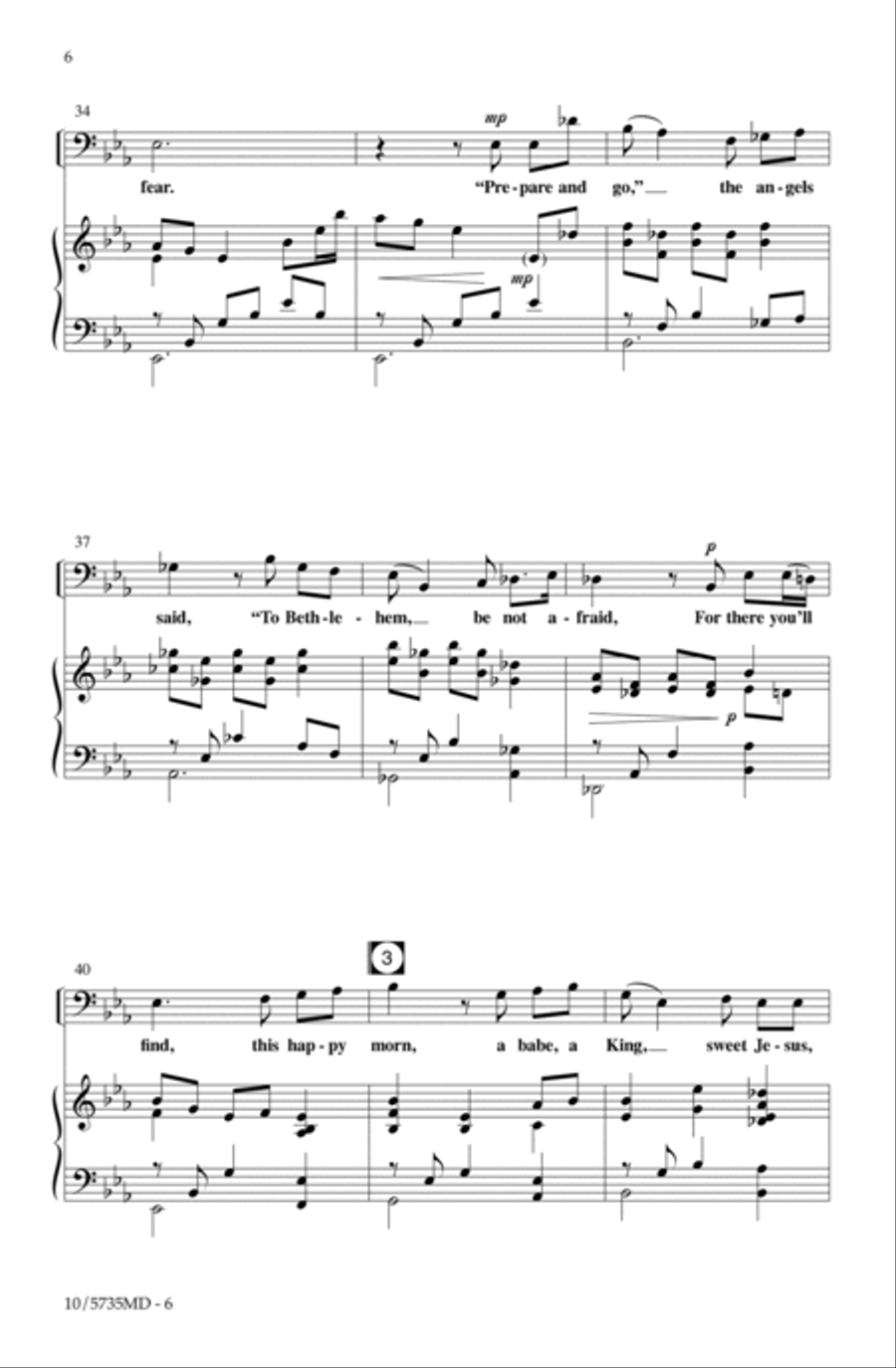 A Blessed Messiah Born 4-Part scores gallery preview page 6