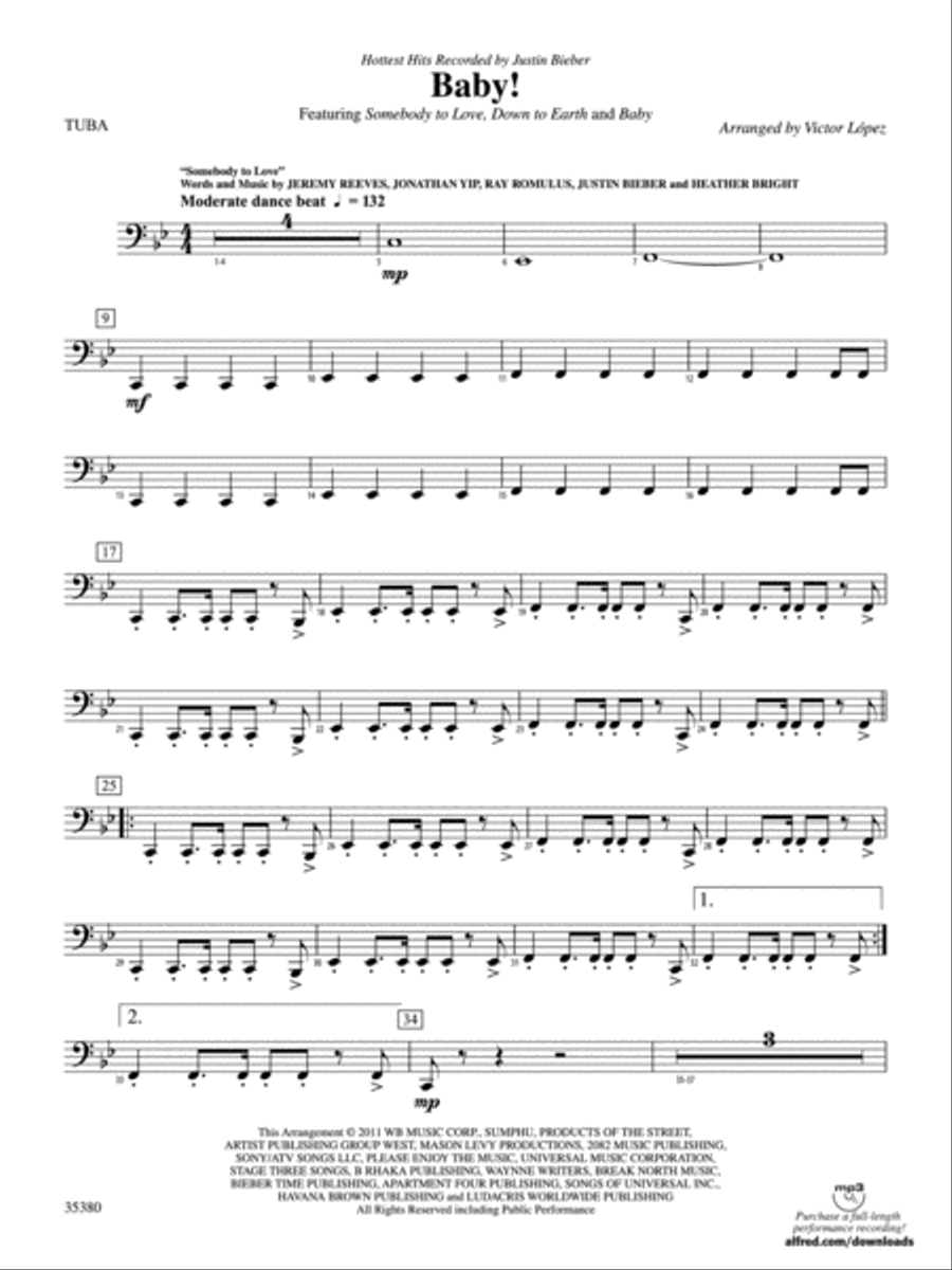 Baby!: Tuba Concert Band scores gallery preview page 1