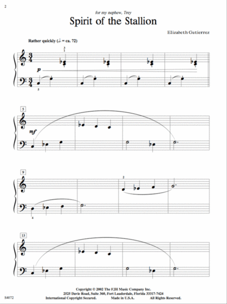 Spirit of the Stallion Spirit of the Stallion Easy Piano scores gallery preview page 2