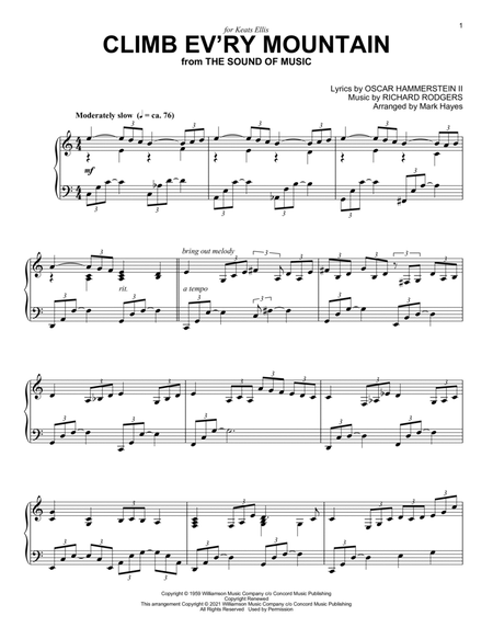 Climb Ev'ry Mountain (from The Sound Of Music) (arr. Mark Hayes)