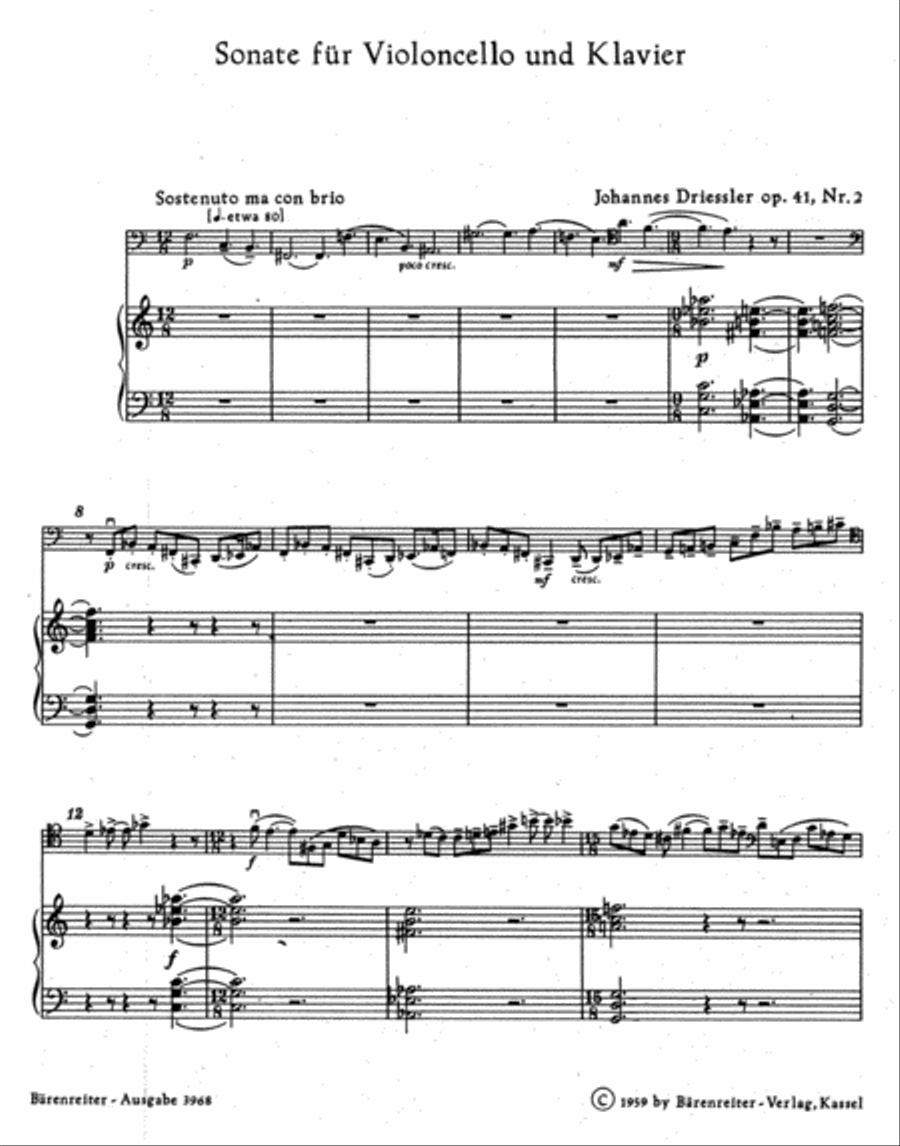 Sonate für Violoncello und Klavier no. 2, op. 41 (1956) Piano scores gallery preview page 2