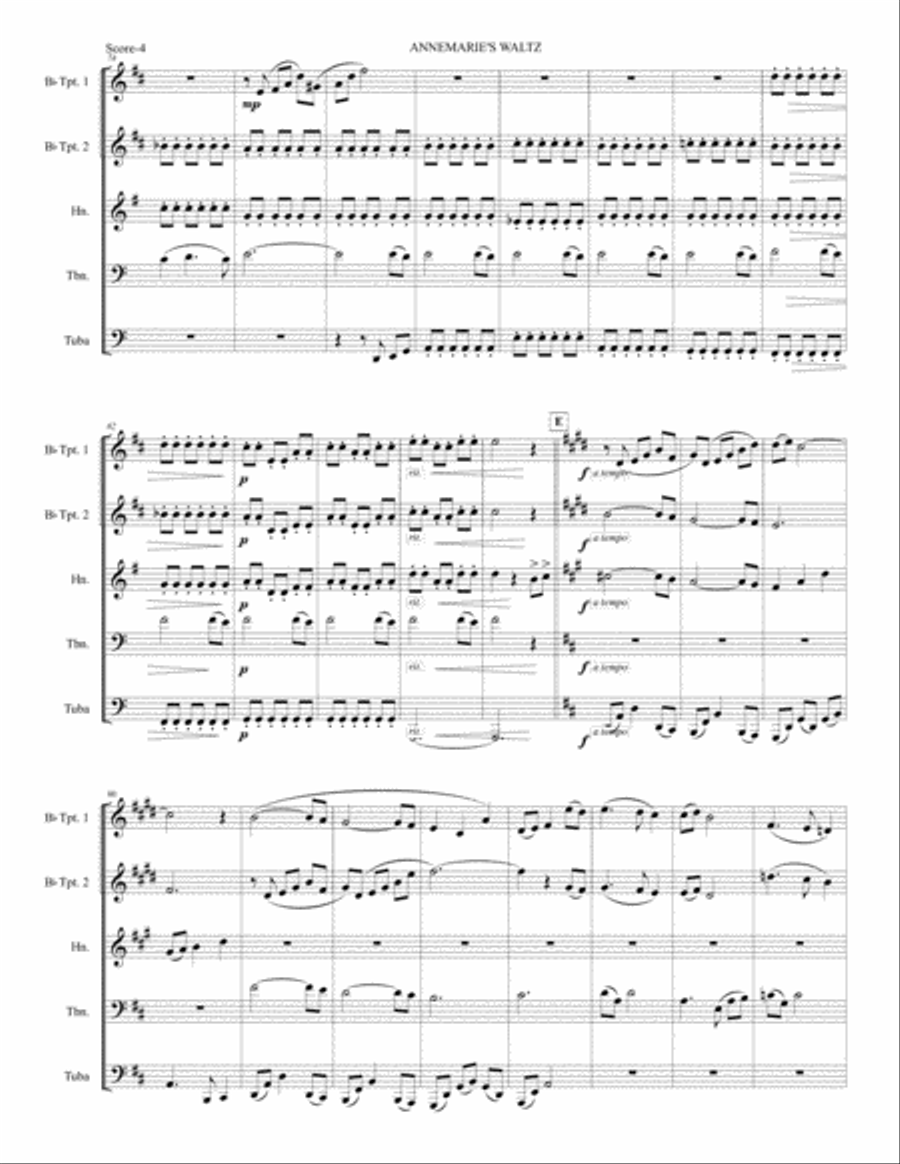 AnnMarie's Waltz (Brass Quintet) image number null