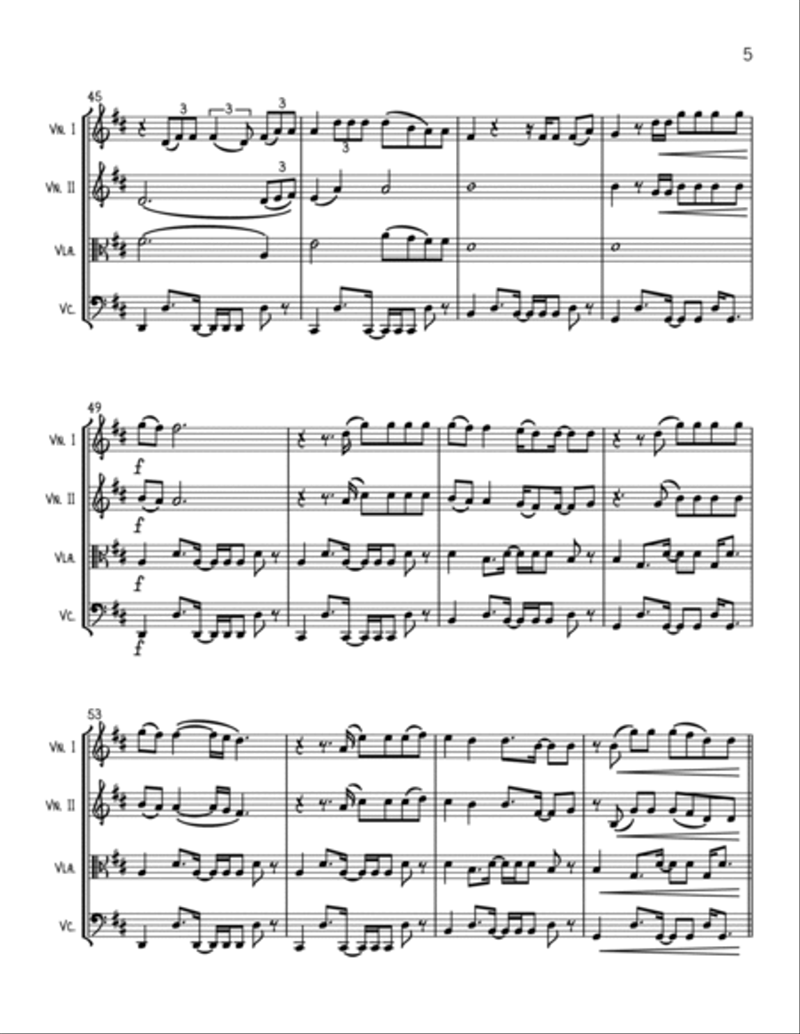 Eyes Closed String Quartet scores gallery preview page 5