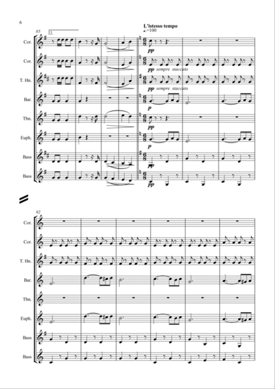 Hark! A brass band is messing around with some Christmas Carols Brass Band scores gallery preview page 6