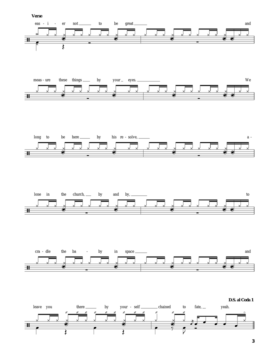 I Alone I Alone Drum Set scores gallery preview page 3