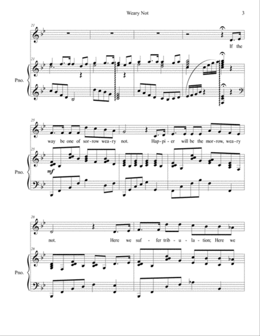 Weary Not - Sacred Solo for High Voice High Voice scores gallery preview page 3