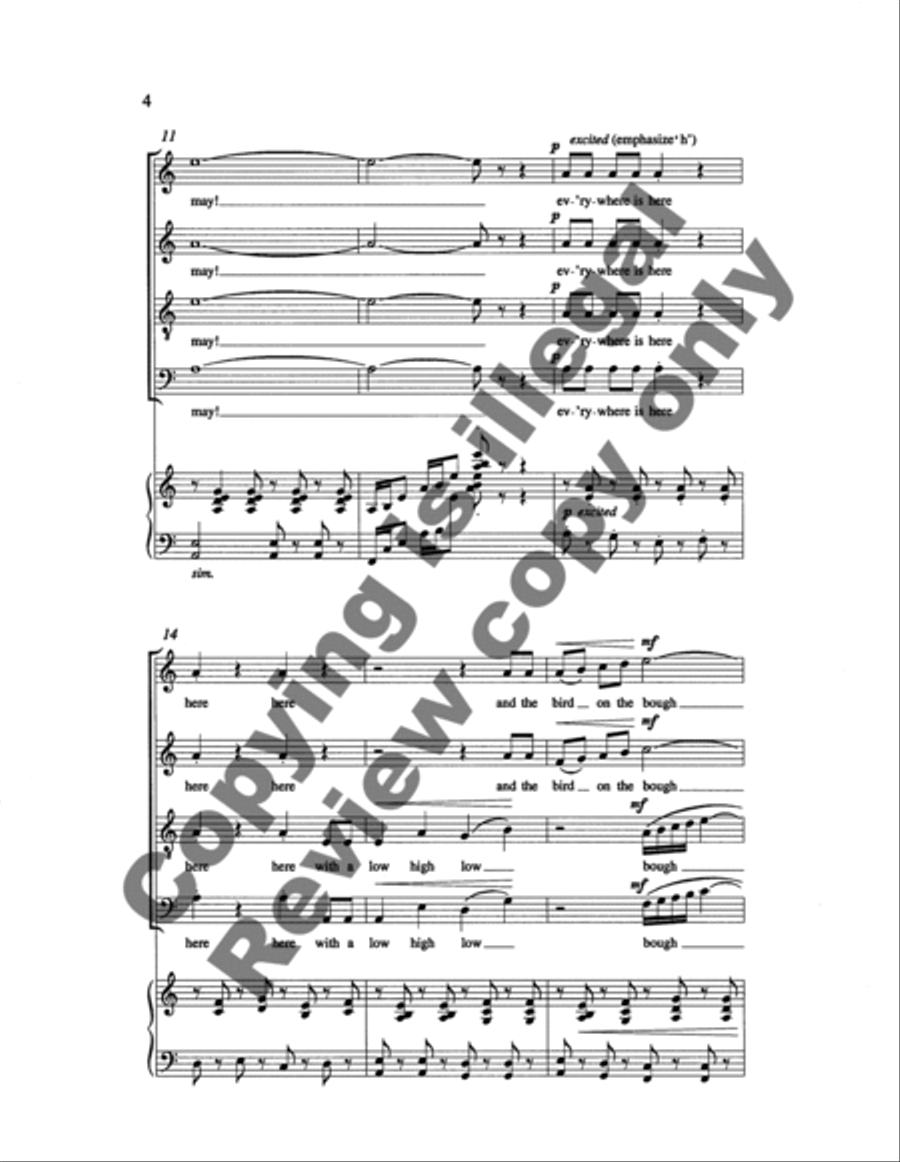 Two Songs: 1. spring! 4-Part scores gallery preview page 11