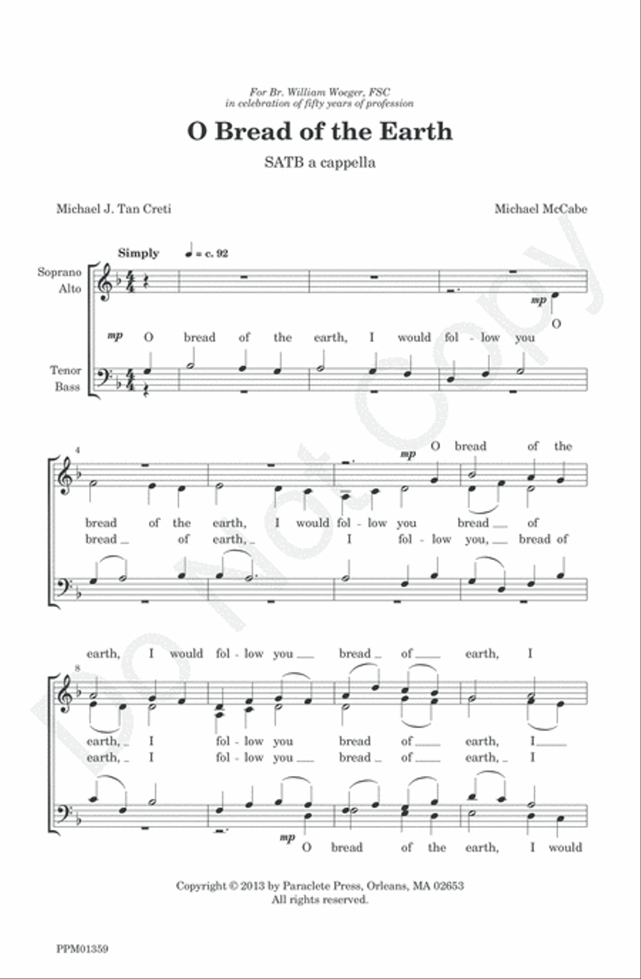 O Bread of the Earth 4-Part scores gallery preview page 3