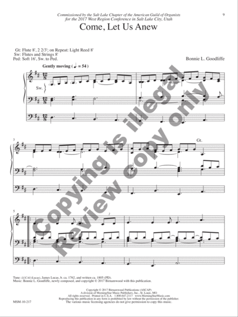Reflections: Nine Hymn Arrangements Celebrating 150 Years of Organ Music in Salt Lake City Organ scores gallery preview page 5