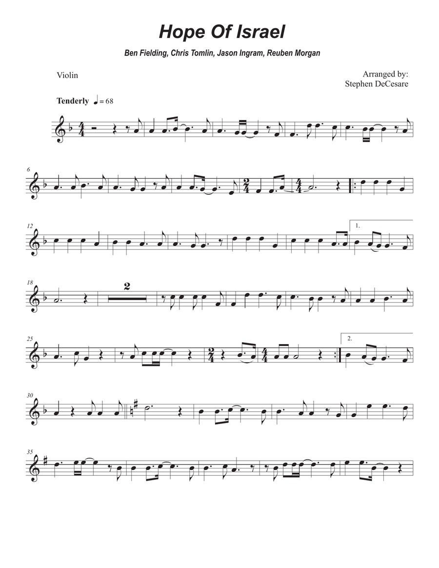 Hope Of Israel Hope Of Israel String Duet scores gallery preview page 5