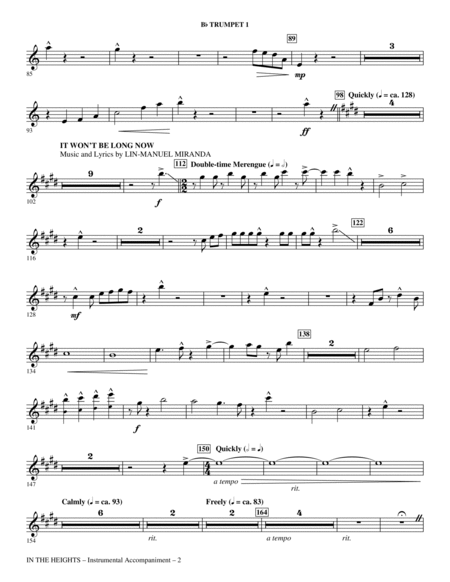 In The Heights (Choral Medley) (arr. Mac Huff) - Trumpet 1