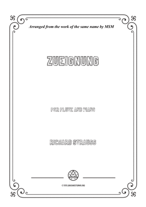 Book cover for Richard Strauss-Zueignung, for Flute and Piano