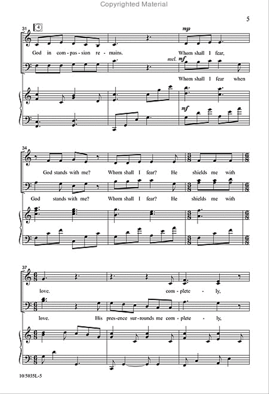 I Shall Not Be Afraid 4-Part scores gallery preview page 5