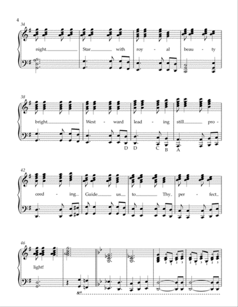 We Three Kings of Orient Are Piano Solo scores gallery preview page 4