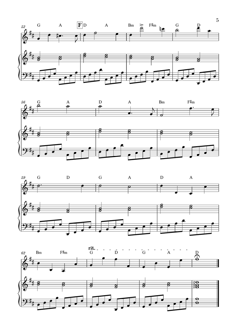 Canon in D for Violin and Piano (With Chords) Small Ensemble scores gallery preview page 5
