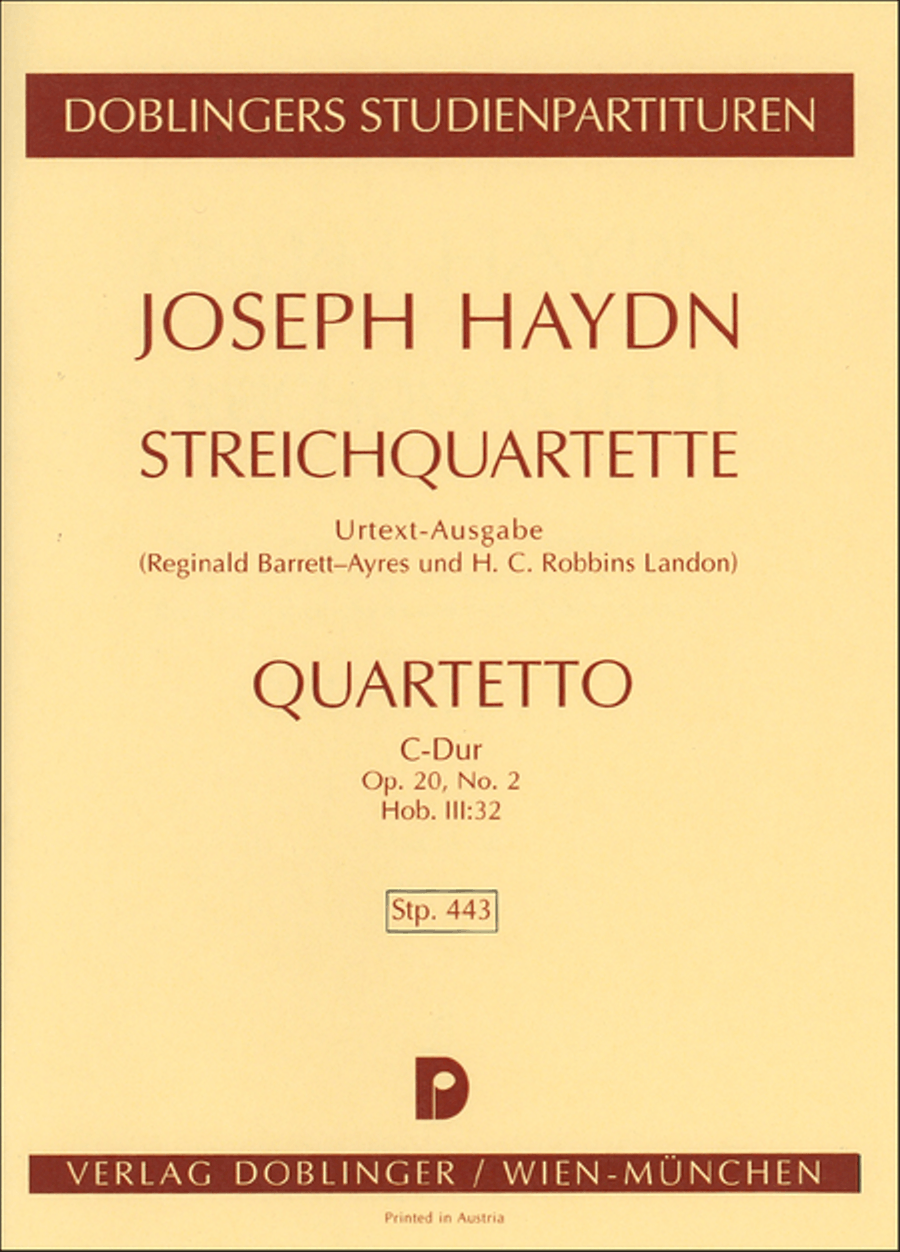 Streichquartett C-Dur op. 20 / 2 String Quartet scores gallery preview page 1