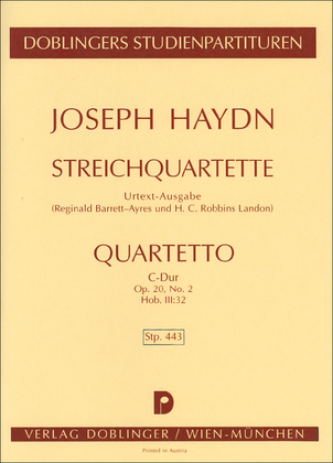 Book cover for Streichquartett C-Dur op. 20 / 2
