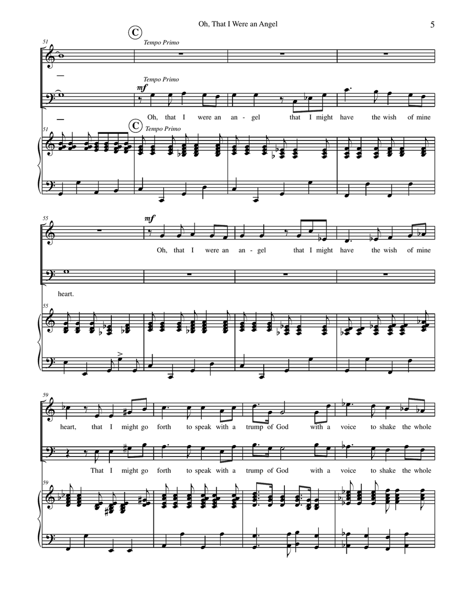 O That Were an Angel - Sacred Duet for Soprano and Baritone Baritone Horn TC scores gallery preview page 5