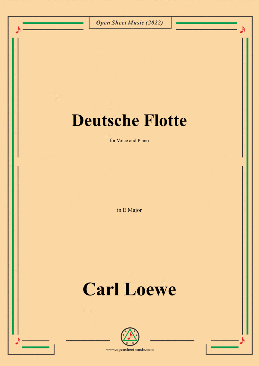 Loewe-Deutsche Flotte,in E Major,for Voice and Piano Voice Solo scores gallery preview page 1
