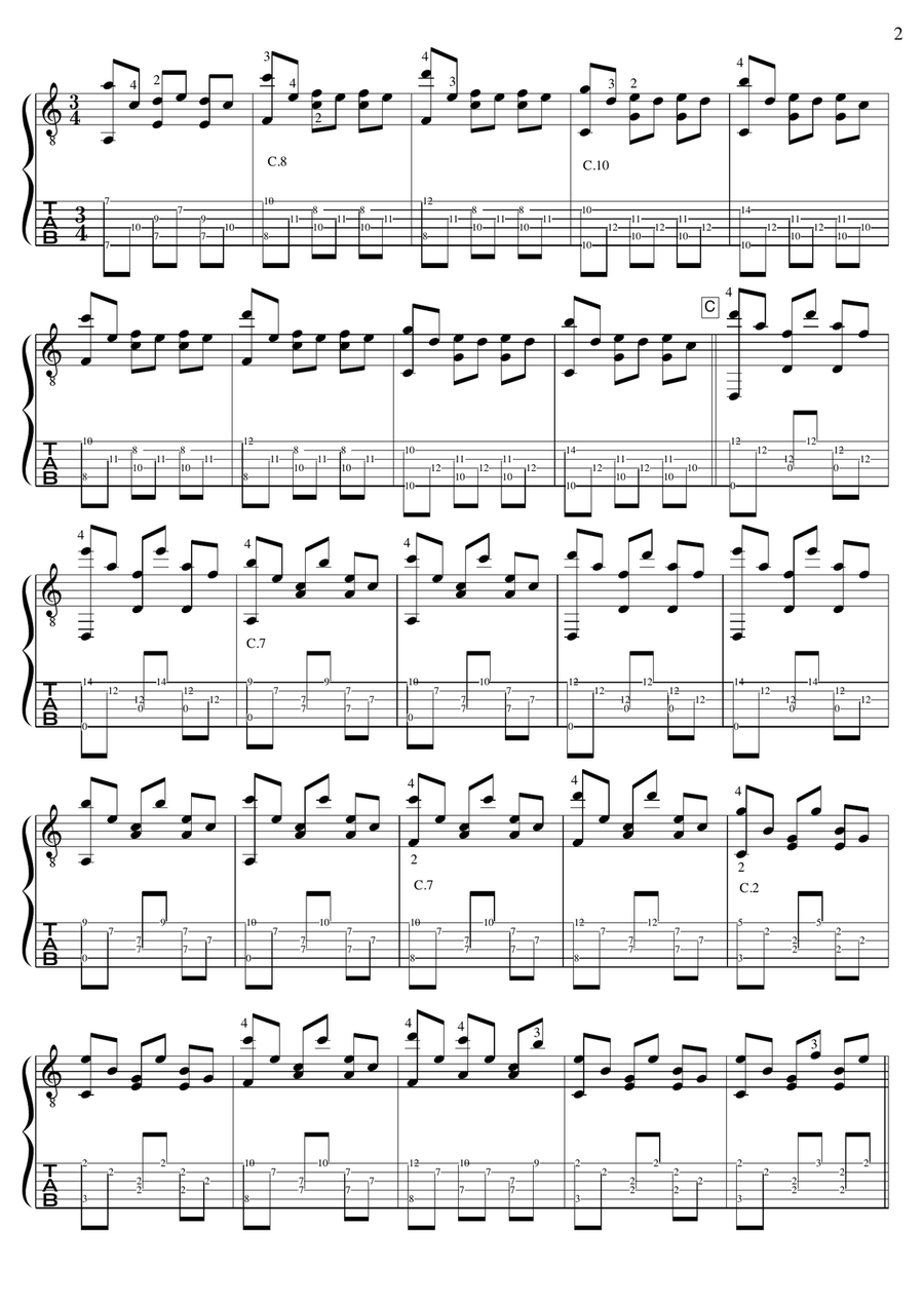 La Valse D'amelie Acoustic Guitar scores gallery preview page 2