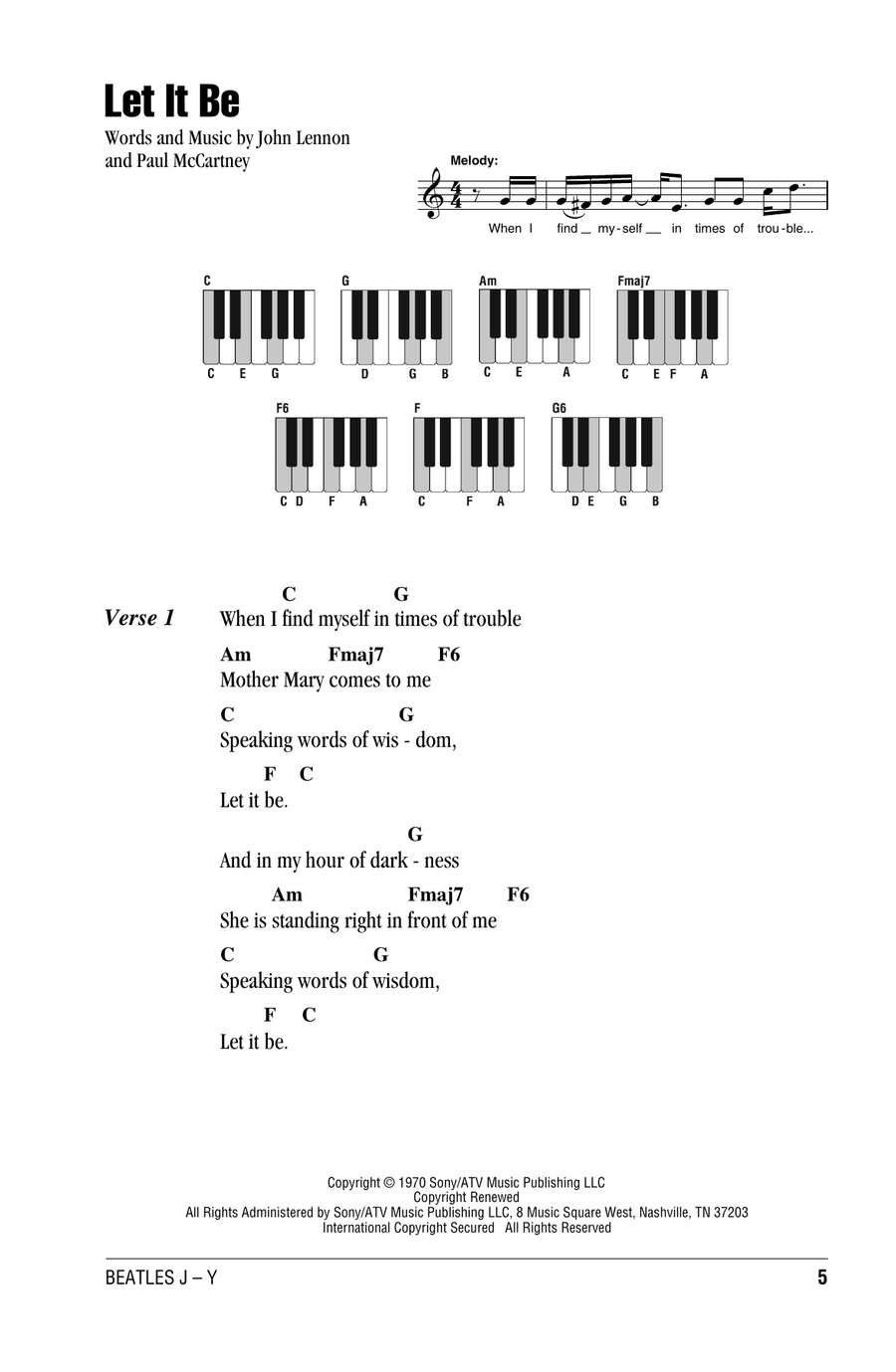 Let It Be Piano scores gallery preview page 1